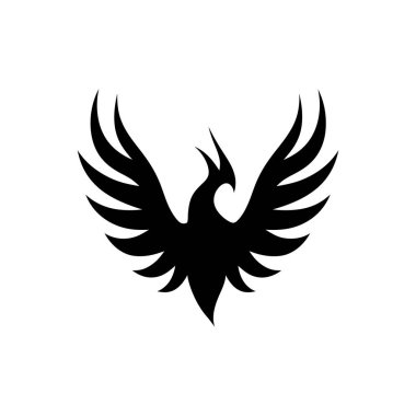 Phoenix fenomen alev ikonu - Basit Vektör İllüstrasyonu