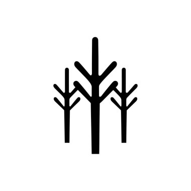 Aspen Ormanı Ağacı simgesi - Basit Vektör İllüstrasyonu