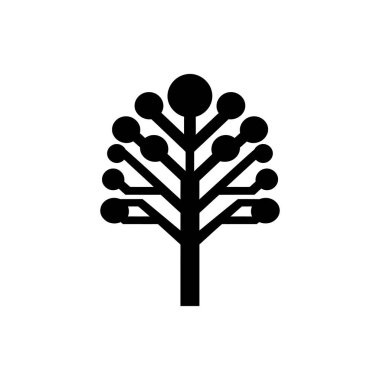 Aspen ağaç simgesi - Basit Vektör İllüstrasyonu