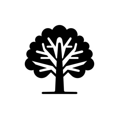 Akçaağaç ağaç simgesi - Basit Vektör İllüstrasyonu