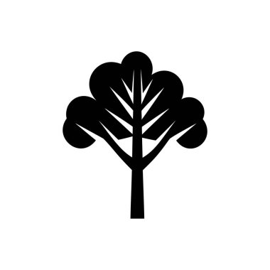 Hickory Orman Ağacı Simgesi - Basit Vektör İllüstrasyonu