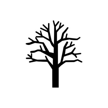 Söğüt Ormanı Ağacı simgesi - Basit Vektör İllüstrasyonu