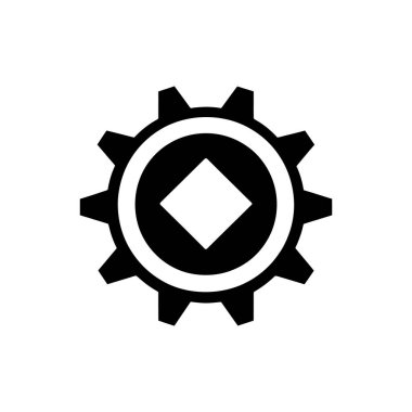 Herringbone dişli simgesi - Basit Vektör İllüstrasyonu