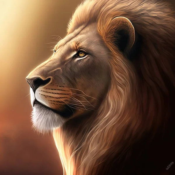 Lion Head Portrait Cool — Stock Photo, Image