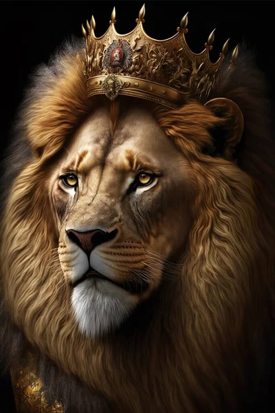 Lion Head Portrait Animal Predator — Stock Photo, Image