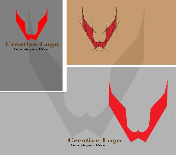 Abstract letter W logo icon in red, company logo or business logo