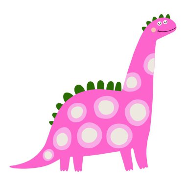 Dino, şirin vektör çizimi, İskandinav sanatı, karalama tarzı.