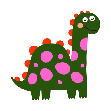 Dino, şirin vektör çizimi, İskandinav sanatı, karalama tarzı.