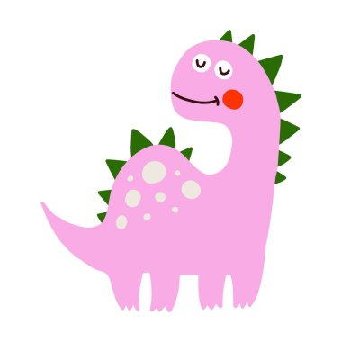 Dino, şirin vektör çizimi, İskandinav sanatı, karalama tarzı.