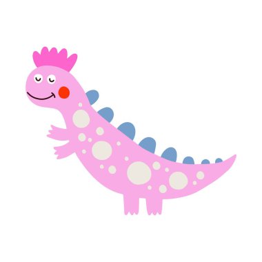Dino, şirin vektör çizimi, İskandinav sanatı, karalama tarzı.