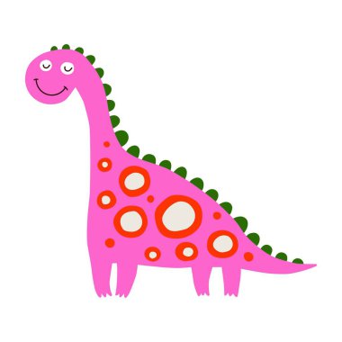 Dino, şirin vektör çizimi, İskandinav sanatı, karalama tarzı.