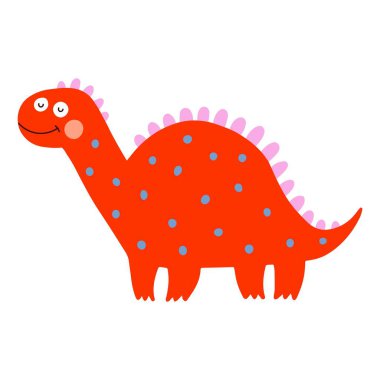 Dino, şirin vektör çizimi, İskandinav sanatı, karalama tarzı.