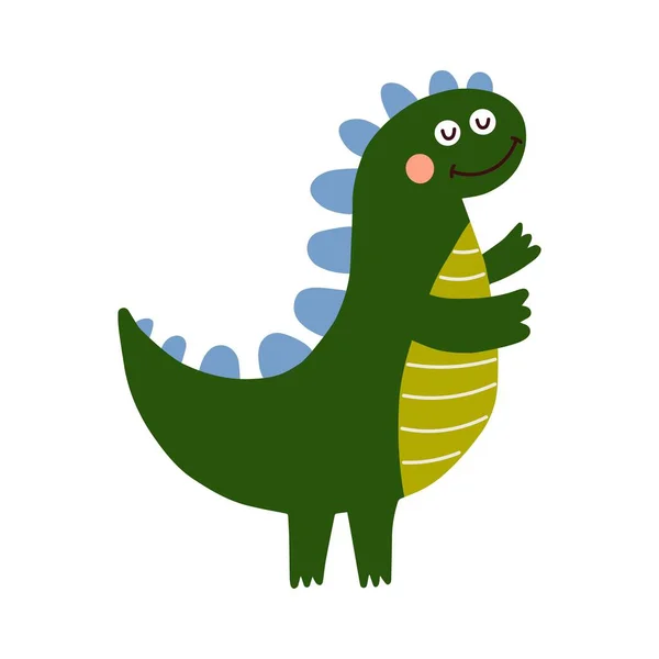 Dino Cute Vector Illustration Scandinavian Art Doodle Style — Stock Vector