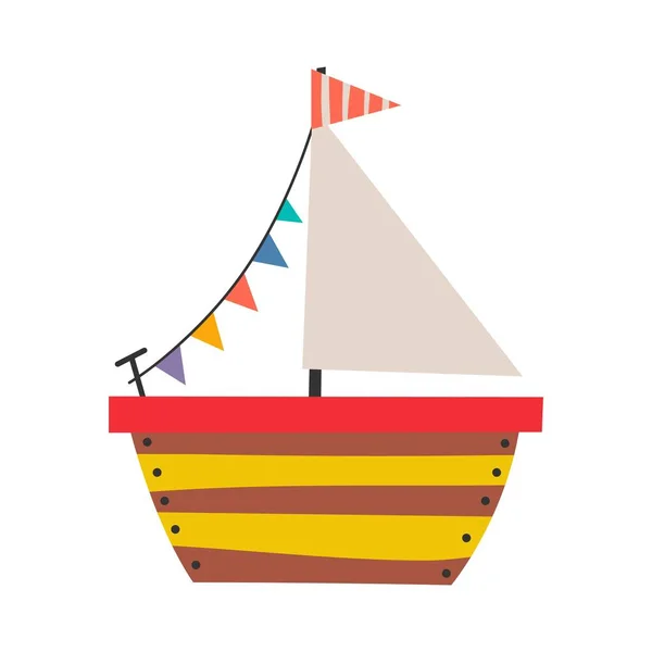 stock vector Boat, vector illustration. Small ships in cute flat design.