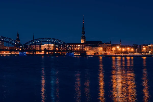 View Old Riga Daugava River Evening — Stock Photo, Image