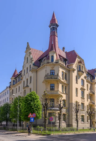 Lettland Riga 2023 Frühlingsspaziergang Riga Alte Historische Häuser — Stockfoto