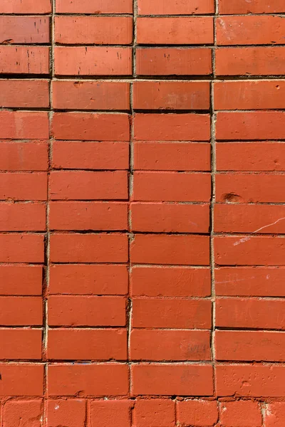 Rode Bakstenen Muur Oude Metselwerk Als Achtergrond Het Voorjaar Zon — Stockfoto