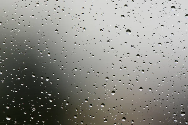 Wassertropfen Auf Das Fenster Nach Dem Regen Horizontalrahmen — Stockfoto