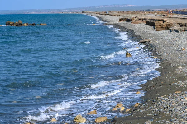 Кипр Вид Море Пляж Осенью — стоковое фото