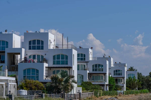 white houses in Mediterranean style against a blue sky 2