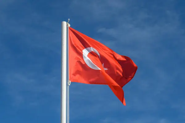 Turkey flag against blue sky 1