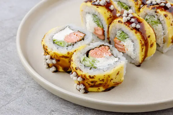 cheese rolls with grilled salmon for the food delivery website 2