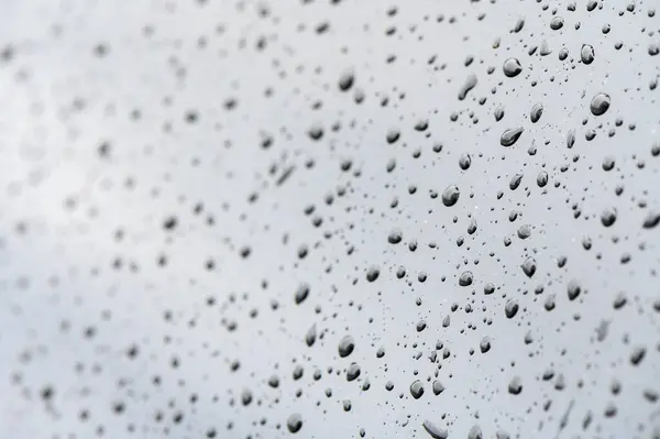 Rainy Day Water Droplets Car Window Side Mirror — Stock Photo, Image
