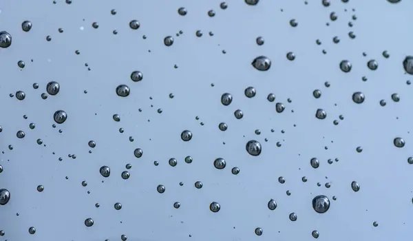 Gotas Chuva Superfície Vidro Carro Raindrops Fundo Abstrato Natural — Fotografia de Stock