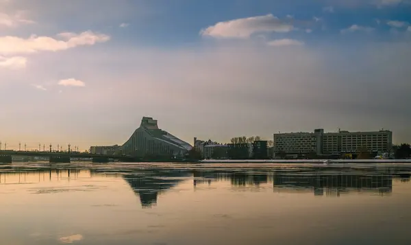 stock image A new modern building of the national public library is one of the most-discussed architectural objects in Riga, Latvia.1