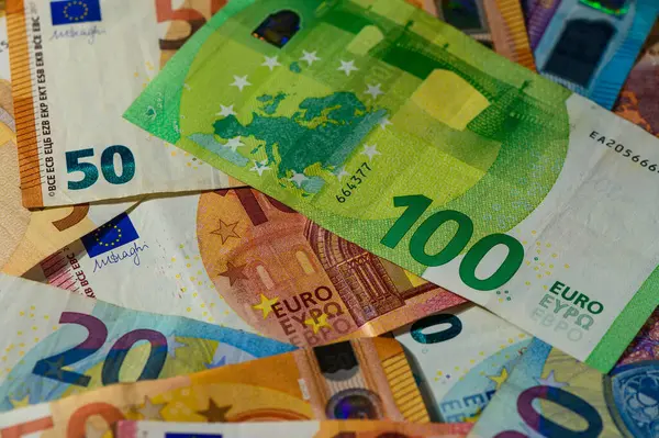 Farklı euro banknotları, para konsepti 2