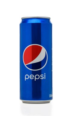 Gaziveren Cyprus -23.11.2024 can of Pepsi Bright blue can filled with fizzy drink glistens under the warm sunlight, inviting thirst and enjoyment. clipart