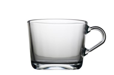 An empty glass cup awaits its purpose, reflecting light and potential in a serene environment. clipart