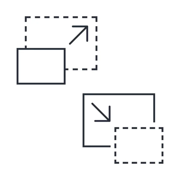 文件展开和压缩 电子信息的转化 白色背景上孤立的矢量线性图标 — 图库矢量图片
