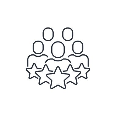 Profesyonel takım. Mesleki beceri fırsatları ya da araştırma kavramı. Beyaz arkaplanda izole edilmiş vektör doğrusal simgesi.