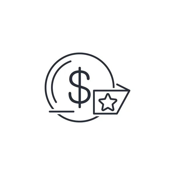 Dólar Marcado Com Uma Estrela Proposição Lucrativa Movimento Marketing Ícone —  Vetores de Stock