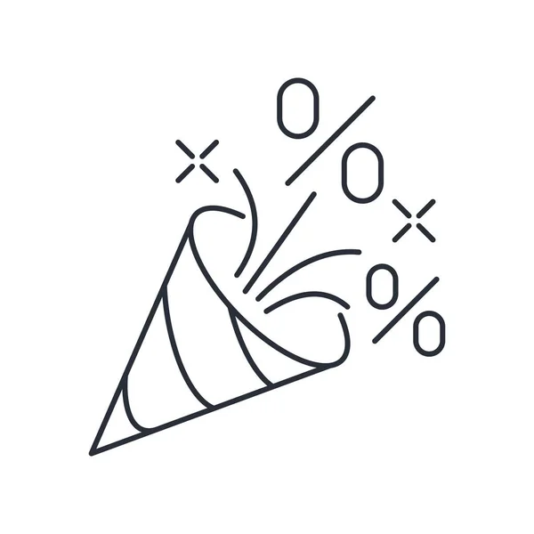 节庆饼干与飞行的兴趣 贸易假日 行动折扣 白色背景上孤立的矢量线性图标 — 图库矢量图片