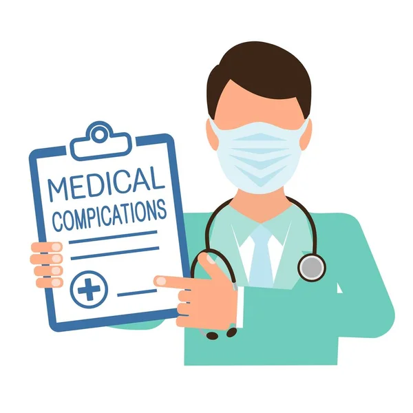 Medical Complication Vector Illustration Isolated White Background — Stock Vector