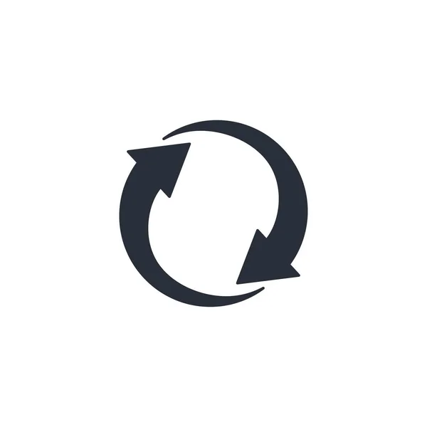 Twee Pijl Spin Recycle Ronde Cirkel Teken Vernieuwen Herstart Symbol — Stockvector