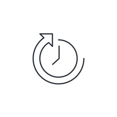 İzle. Yeni zaman. Beyaz arkaplanda izole edilmiş vektör doğrusal simgesi.