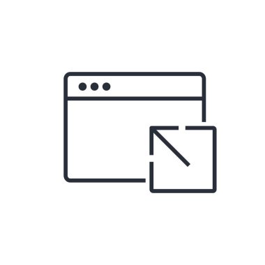 Sayfaya bağlantı, web sitesi. Gelişmiş kullanılabilirlik için yön bulma ve hiyerarşi. Beyaz arkaplanda izole edilmiş vektör doğrusal çizim.