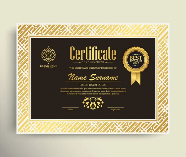 Сертифікат Досягнення Найкращий Диплом Нагороди — стоковий вектор