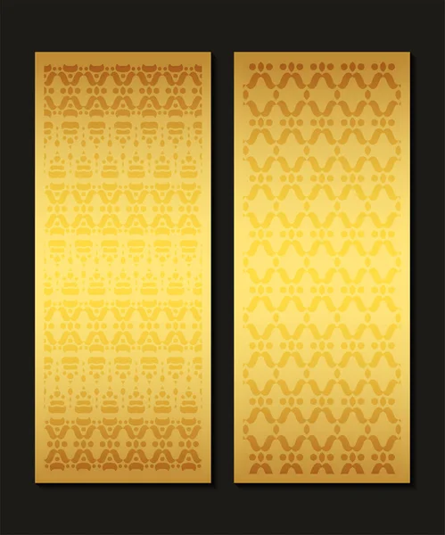 Gold Vertikales Banner Mit Minimalem Muster — Stockvektor