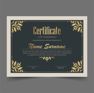 başarı sertifikası en iyi ödül diploması