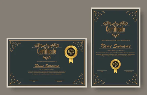 Classic Certificate Best Award Template — Διανυσματικό Αρχείο