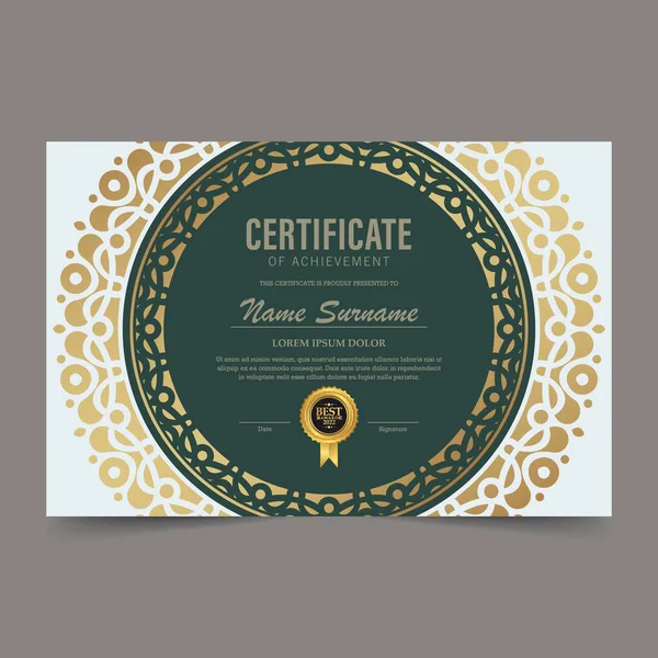 Certificado Realização Melhor Diploma Prêmio — Vetor de Stock
