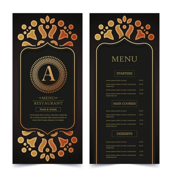 Plantilla Diseño Menú Restaurante Café — Archivo Imágenes Vectoriales