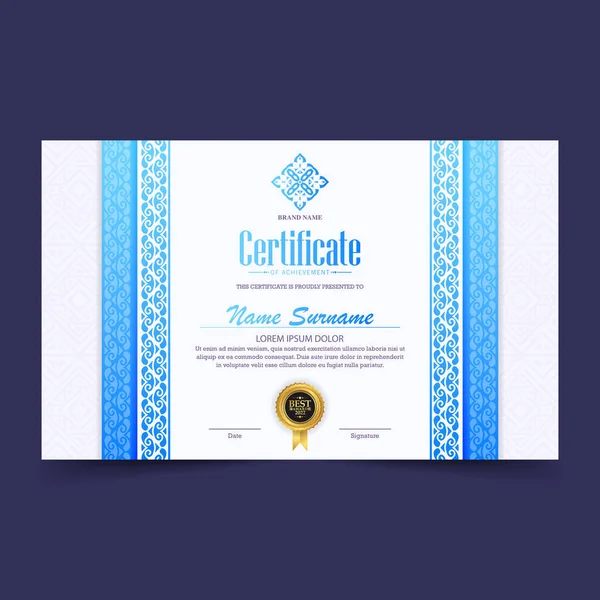 Certificado Realização Melhor Diploma Prêmio — Vetor de Stock