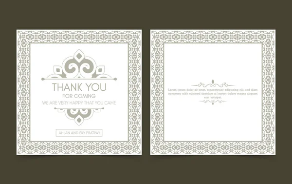 Klassische Dankeschön Hochzeitskarte — Stockvektor