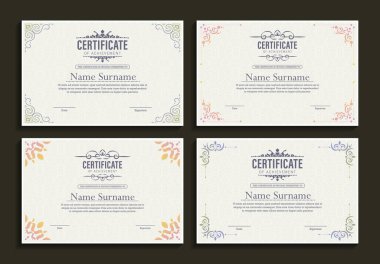 Başarı ödülü şablonunun klasik sertifikası