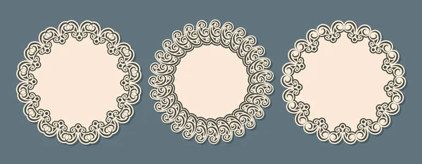 Conception Étiquettes Vintage Isolées Vectorielles Avec Cadre Circulaire — Image vectorielle